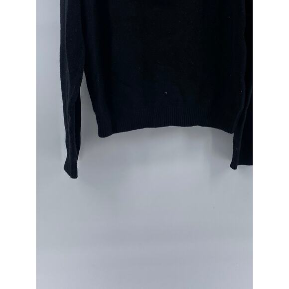 ALMINA CONCEPT Women's Black Split-Neck Long Sleeve Polo Pullover Sweater SZ M - Picture 5 of 10